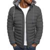 Cross-border Pure Color, Simple and Elegant Men's Hooded Cotton Jacket, Pure Color Cardigan, New Style Cotton Jacket for Autumn