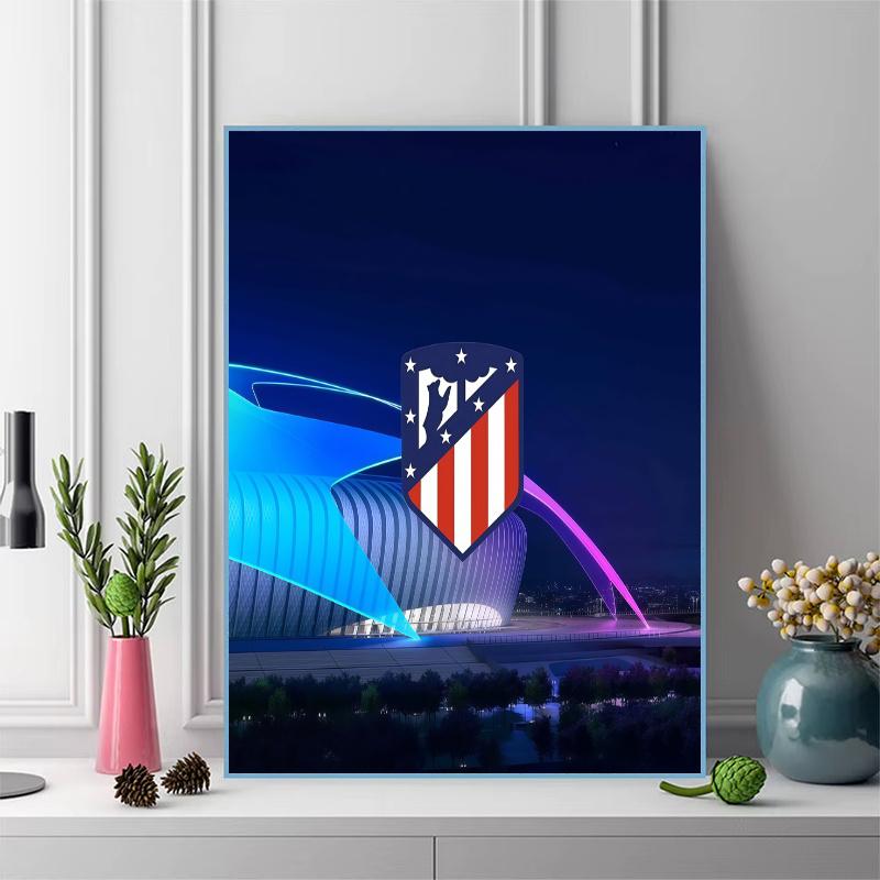 Atletico Madrid Football Club 100% Round Full Drill 5D DIY Diamond Painting Embroidery Cross Stitch Rhinestone Decor