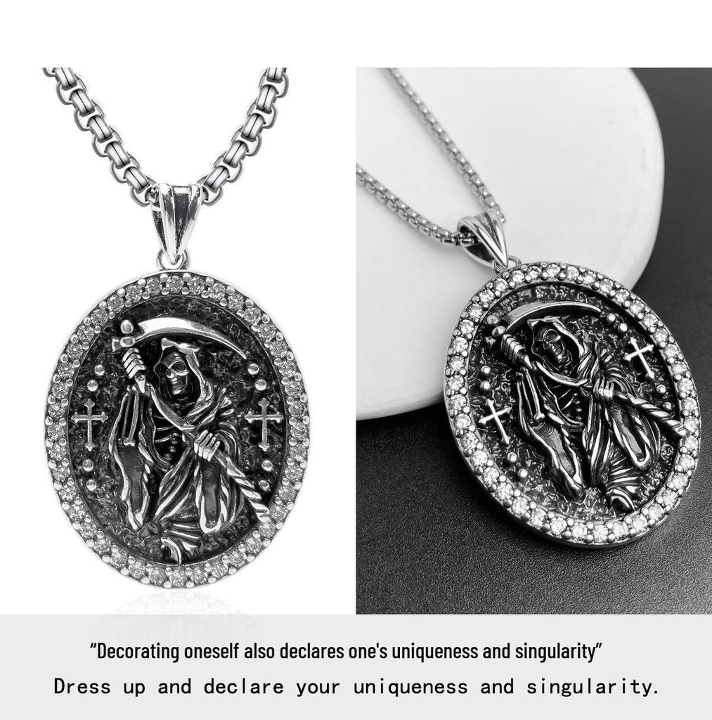 Xiweier Retro Halloween Skull Pendant Necklace - Unisex Unique Design