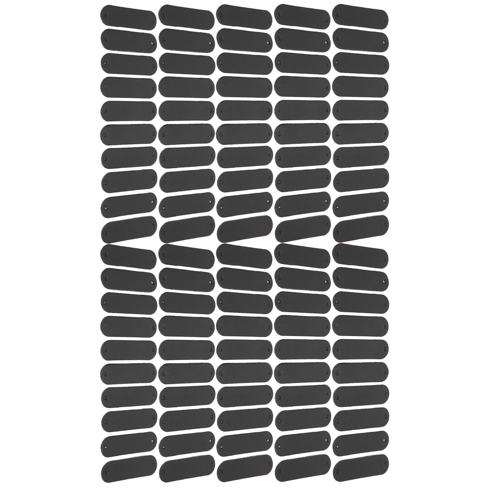 

100pcs Crochet Labels 4.5x1.2cm 2 Holes PU Leather Tag Practical Embellishment DIY AccessoriesBlack чёрный