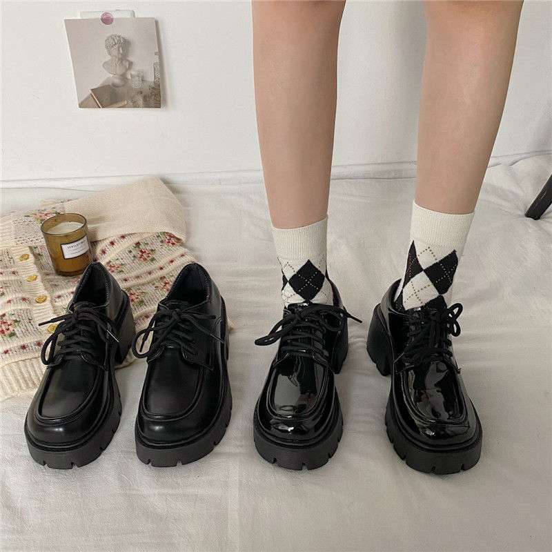 Size 35-43, Large Size Women's Shoes Platform Loafers Women's 41 Versatile Fashion British Style Small Leather Shoes 42 Round Head Single Shoes