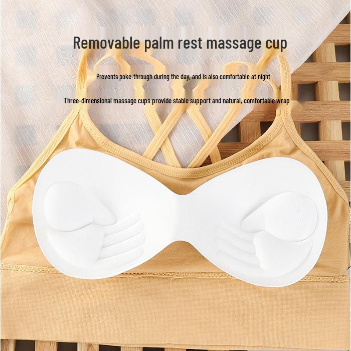 Ribbed Strapless Halter Backless Sports Vest with Chest Pads