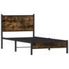 VidaXL Cadre de lit en métal avec tête de lit chêne fumé 75x190 cm, lit simple, meuble de chambre à coucher, lit d'invité, 4007804