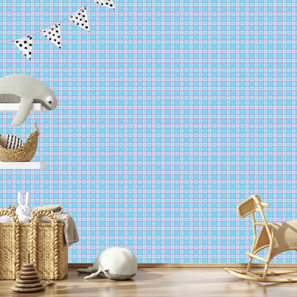 Candy Lattice Wallpaper Azure and Celadon for Living Room and Bedroom 50x1000
