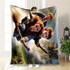 Hogwarts Broomstick Adventure Poster PrintBlanket Flannel Throw Blanket for Sofa, Bed, Travel, Camping, Office, Couch, Chair