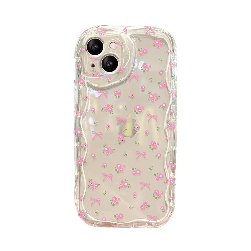 Bow Flower Bracelet Applicable To Apple 16 Transparent Mobile Phone Case Iphone15PRO Full-inclusive Silicone XS/XR Women