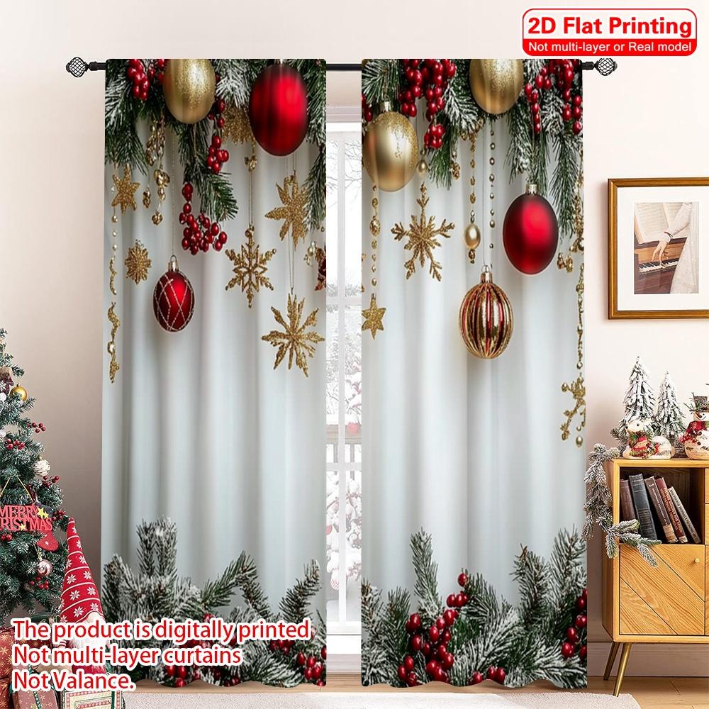 

2D плоская печать 2 шт. Шторы Счастливого Рождества Christmas6 100% полиэстер Без электричества Семейная вечеринка Идеально для праздника 52.50×116.00 CM 2pcs