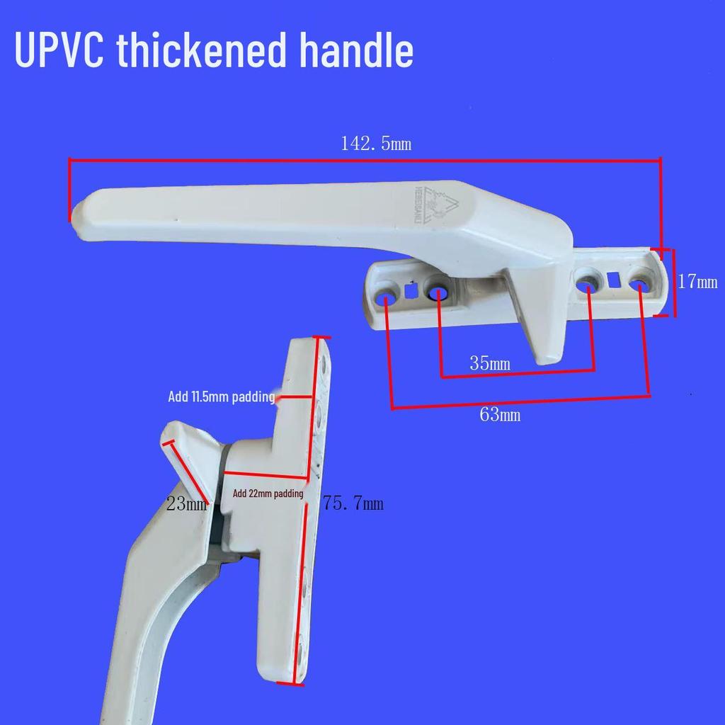 Verstärkter UPVC-Dreh-Kipp-Tür- und Fenstergriff in L-Form mit Schloss