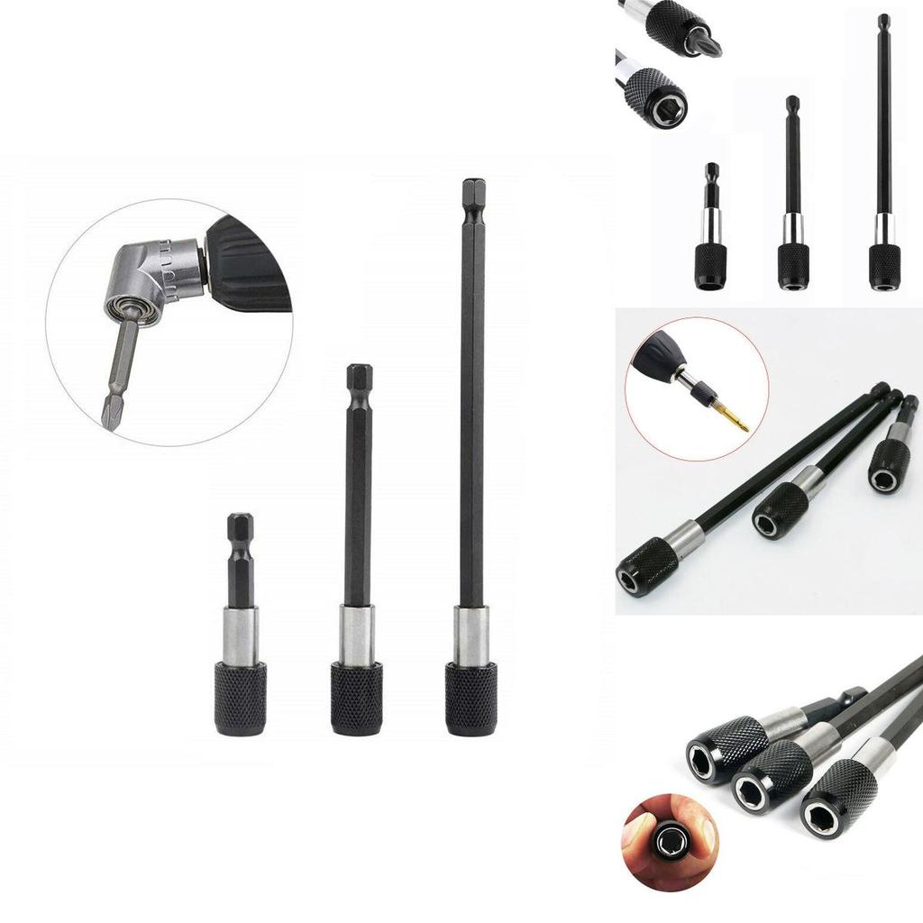 3pcs Set 1/4 Hex Shank Screw Driver Extension Bit Quick Release Holder Tool High Hardness Magnetic Drill Extension For Reliable Use