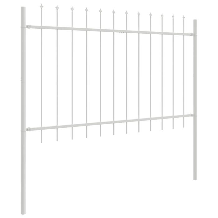 Clôture de jardin vidaXL avec sommet en pointe blanc 13,6x1 m en acier 3334160