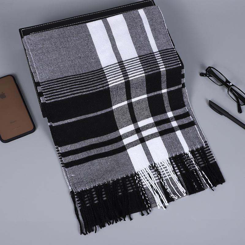 Men'S Scarves Are Versatile, Autumn And Winter Plaid Lengthened And Thickened Scarves, Couple Scarves, Warm Shawls For Women