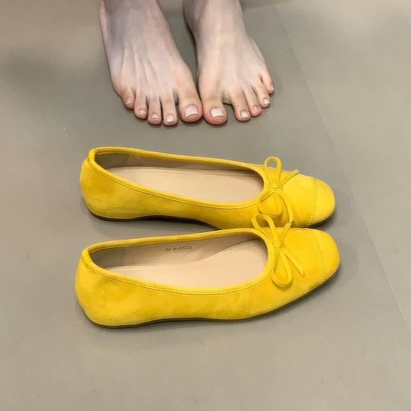 

Summer with skirt ballet French single shoes women s versatile bow Doudou shoes inner height increase gently 39