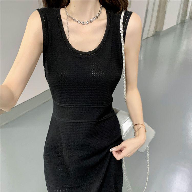 2026 Elegant French-Style Knit Summer Dress for Women S