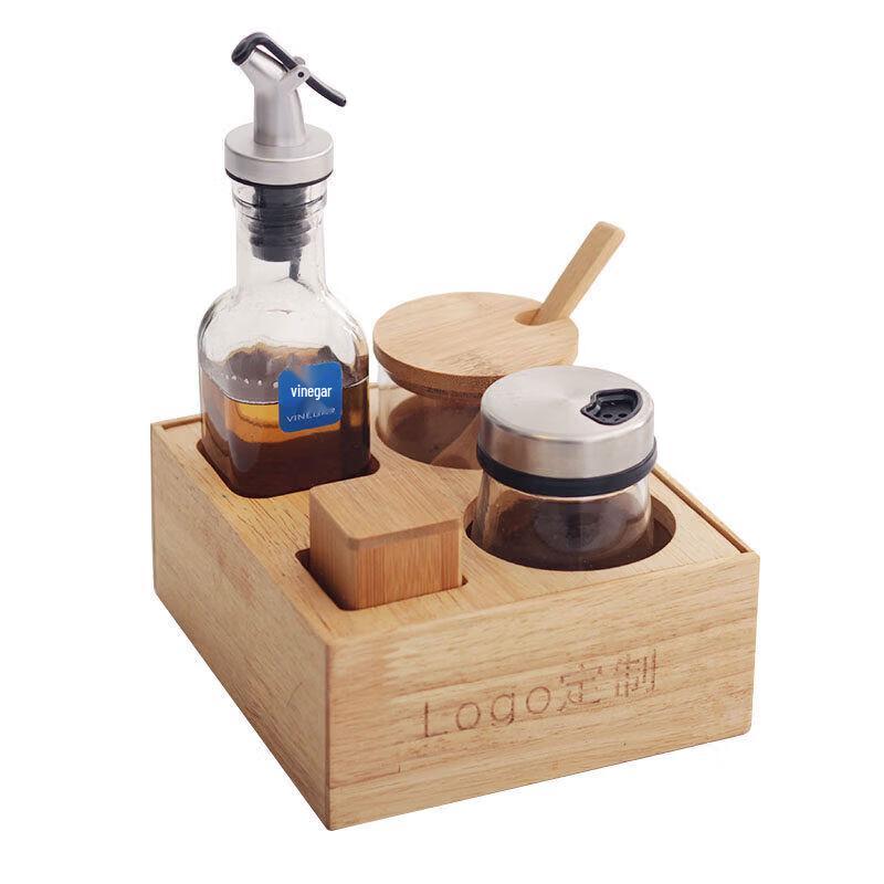 Bamboo & Wood Tabletop Seasoning Organizer
