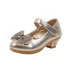 Girl's High Heel Shoes Elegant Bowtie Kids Causal Princess Ballet Shoes Fashion Versatile Children's Leather Shoes Non-slip Soft