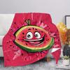 Modern watermelon fruit pattern Flannel printed blanket suitable for all seasons suitable for living room office sofa and travel