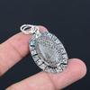 Sterling Silver Oval Stingray Coral Stone Birthday Wedding Boho Pendant Jewelry