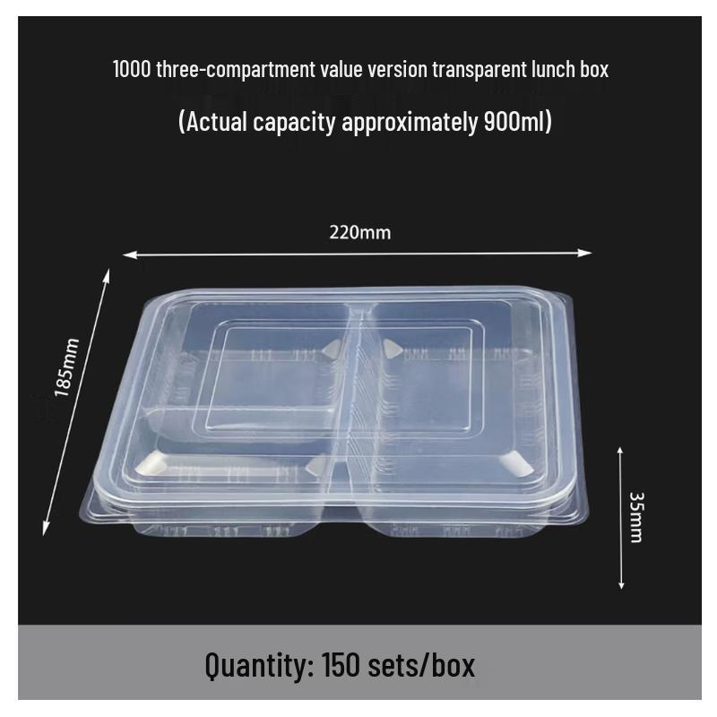 BOUSSAC Disposable Meal Prep Containers with Lids, 150 Count
