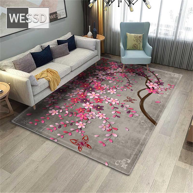 Rose Flower Bedroom Rug 3D Carpet Living Room Colorful Floral Floor Mat Wash Room Bathroom Carpet Girl Room Decoration