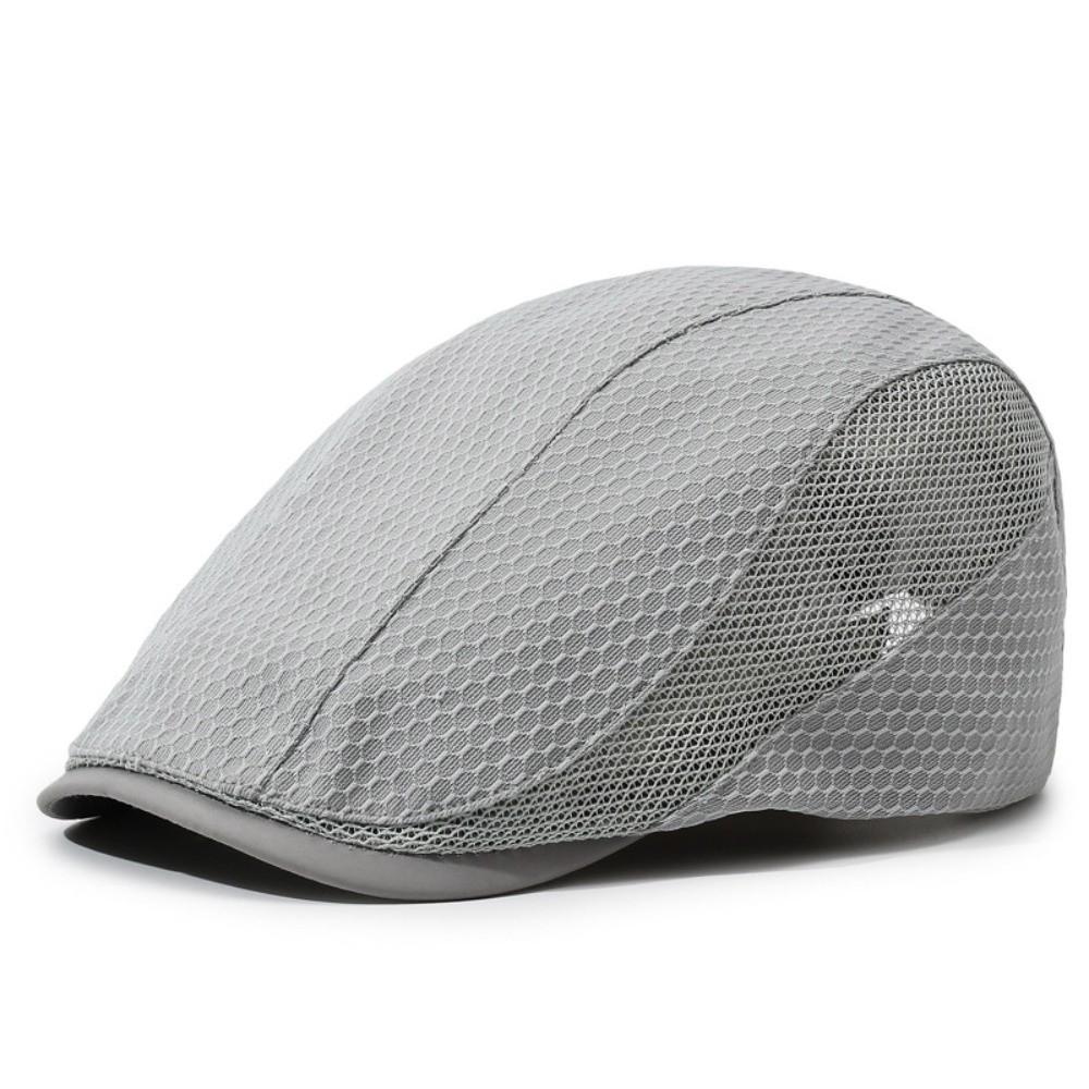 

Casual Solid Color Newsboy Caps Adjustable Mesh Breathable Beret Hats Sun Protection Peaked Hat Women светло-серый