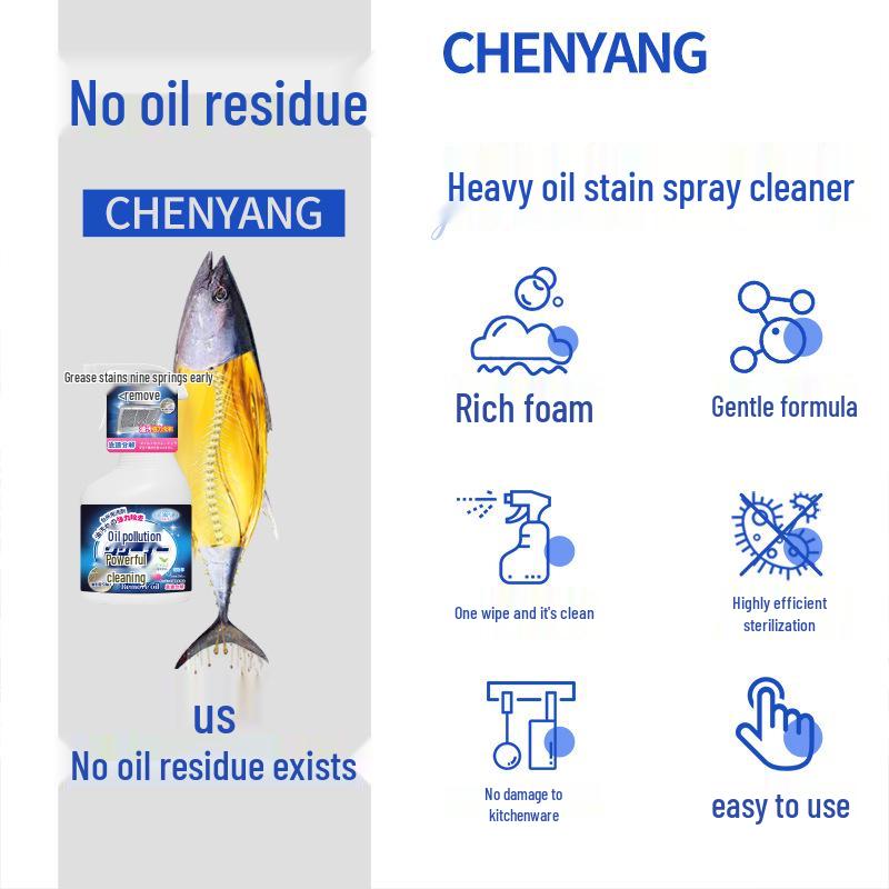 500ml Powerful Kitchen Oil & Fume Stain Remover - Heavy Duty Degreaser & Hood Cleaner