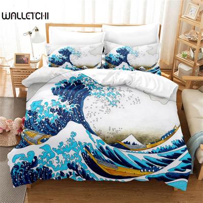Art Wave Painting Bedding Set Duvet Cover Set 3d Bedding Digital Printing Bed Linen Queen Size Bedding Set Fashion Design