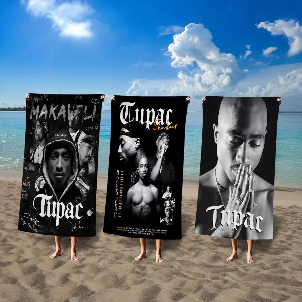 Asciugamano da Spiaggia Tupac Shakur Asciugamani da Bagno Colorati per Ragazza Microfibra Asciugatura Rapida Senza Sabbia Personalizzabile Spiaggia Yoga Spa Palestra Piscina