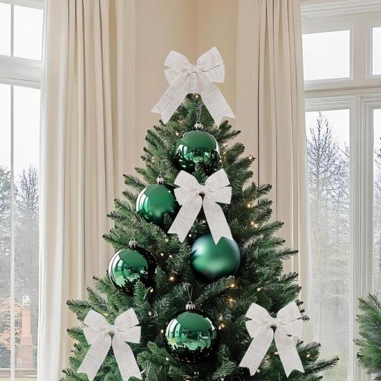 Jutová mašle Rustikální jutové stuhy Mašle Předvázané mašle na věnec Ozdoba na špičku vánočního stromku Ozdoba na narozeninovou svatbu Sváteční párty dekorace