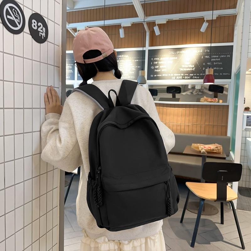 Large-capacity Backpack, Double-shoulder Bag, College Style, Simple and Elegant Schoolbag