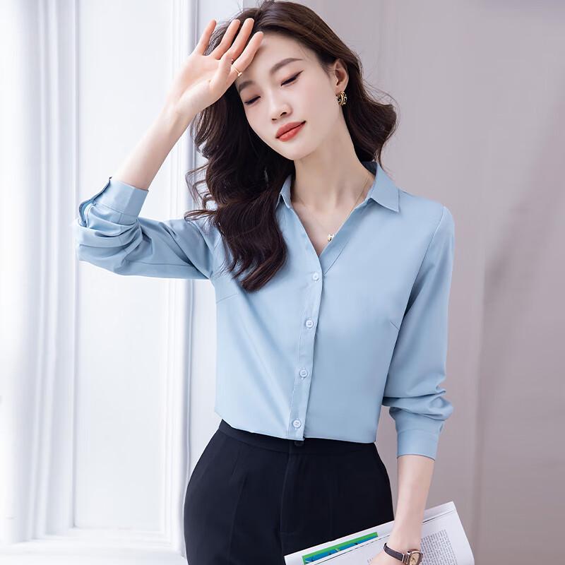 Women's V-Neck Long Sleeve Professional Blouse