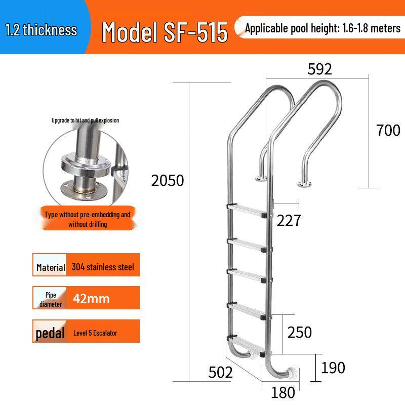 304 Stainless Steel Swimming Pool Ladder