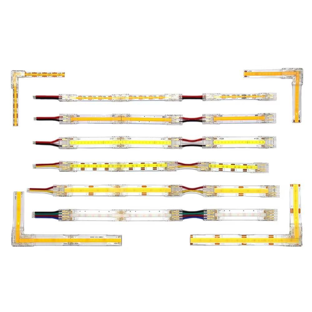 5Pcs/Set 2/3 Pin COB LED Wire Connector Strip to Wire 8/10mm Pin Connector Mini Buckle Single Head LED Strip Connectors
