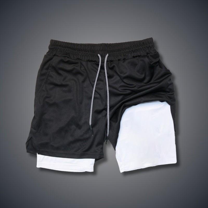Summer Sports Shorts for Men's Double-layer Fake Two-piece Quick-drying Casual Basketball Shorts
