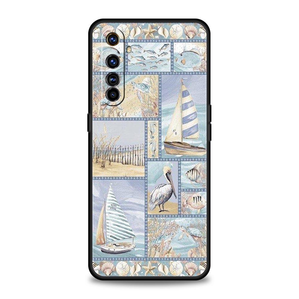 Ocean Coastal Seashell Seaweed Pattern Case For Realme C67 C63 C55 C53 C35 C25 C21 GT 3 5 6 10 11 12 13 Pro Soft TPU Phone Cover