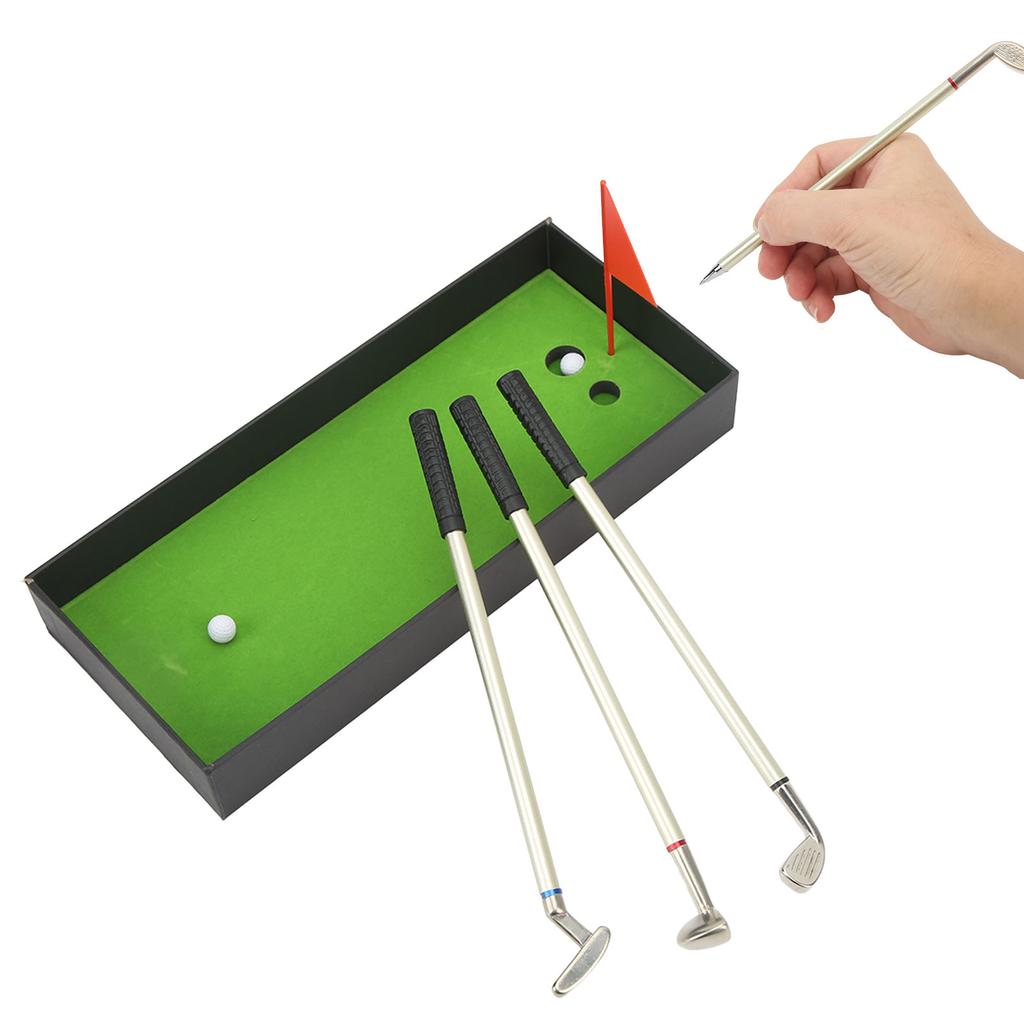 Set Regalo Penna da Golf Inclusa Mini Penna a Sfera con Bandierina Scatola Portaoggetti per Appassionati di Golf
