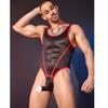 Sexy Men Oil Gloosy Shiny U Convex Pouch Bodysuit Cockring Open Sheath Sleeve Sexy Tight Bandage Bodyhouse Maid Leotard