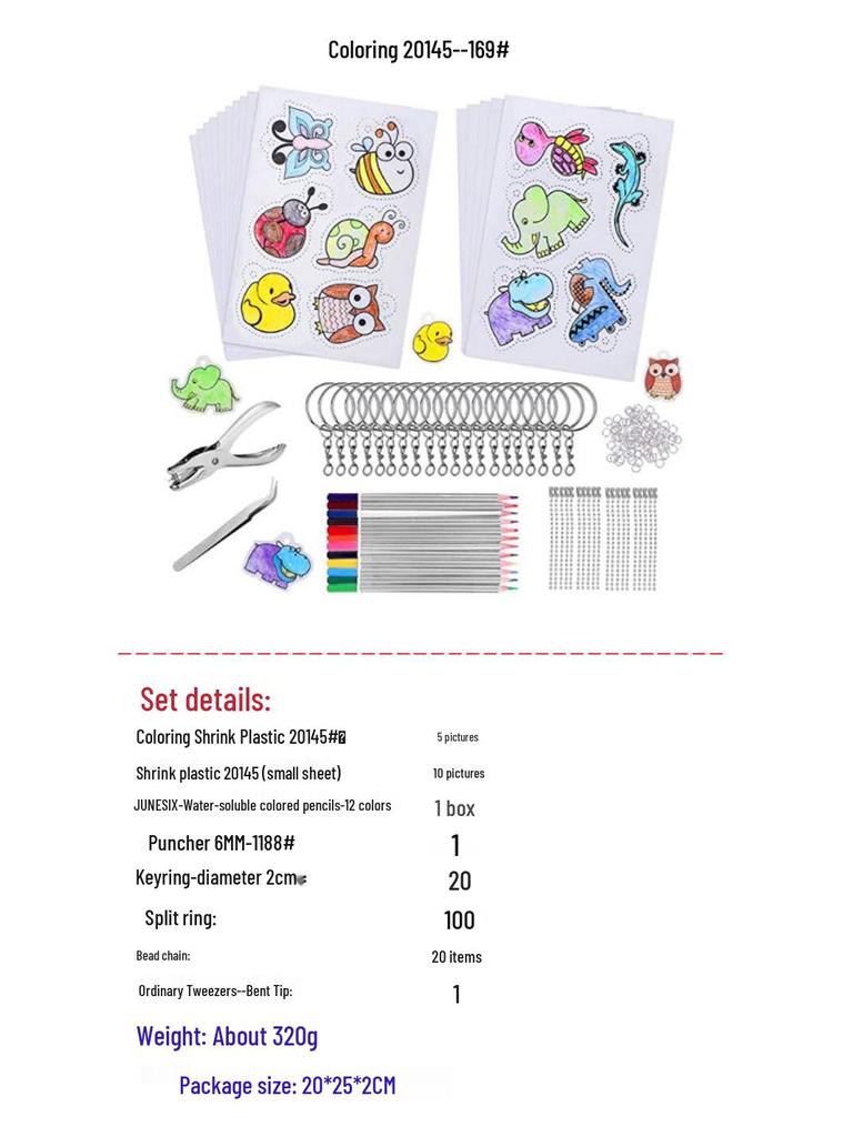 DIY Colored Pencil Heat Shrink Sheet Set for Beginners