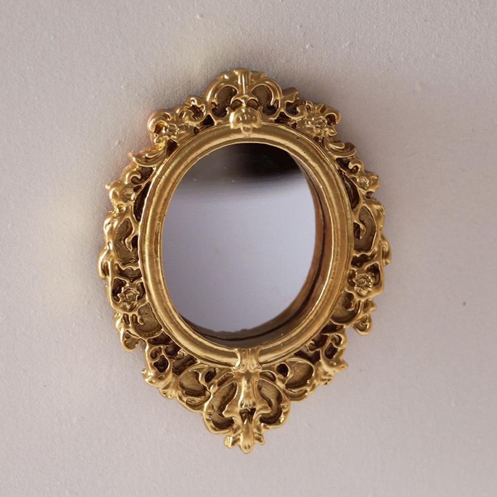 Doll House Decor 1/12 Mini Victorian Tiny Furniture Ornament Dollhouse Mirror Miniature