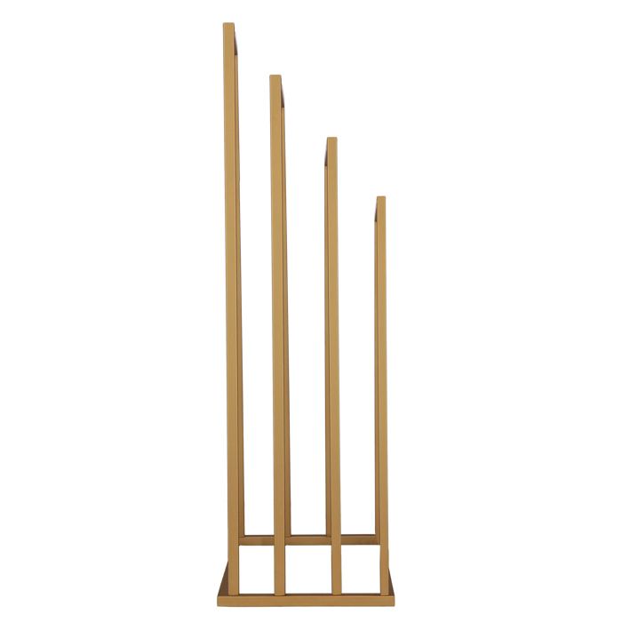 Porte-serviettes sur pied - Springos® - 4 barres - Métal - 96 cm - Couleur or