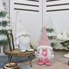 Christmas Wool Knitted Santa Figurines Shopwindow Gnome Handmade Plush Doll Tabletop Decor CDN