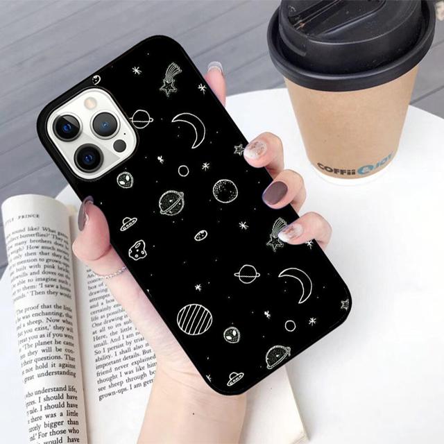 Trippy Art aesthetic Space Moon Phone Case For apple 16 11 12 13 14 Pro Max Plus for coque