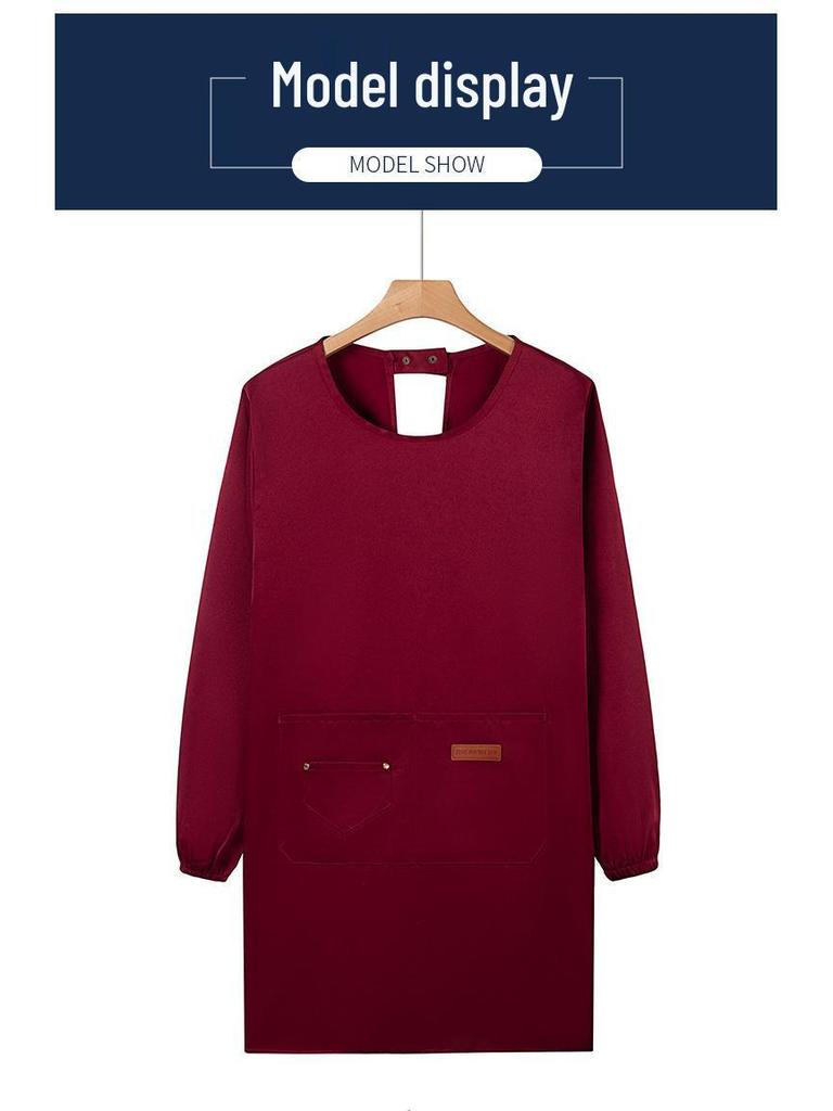 Waterproof Long Sleeve Kitchen Apron - Oil-proof, Stain-resistant, Reversible Cooking Coveralls