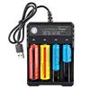 Usb Battery Charger 4-slot Independent Charging Adapter Two-color Indicator For 18650 Lithium
