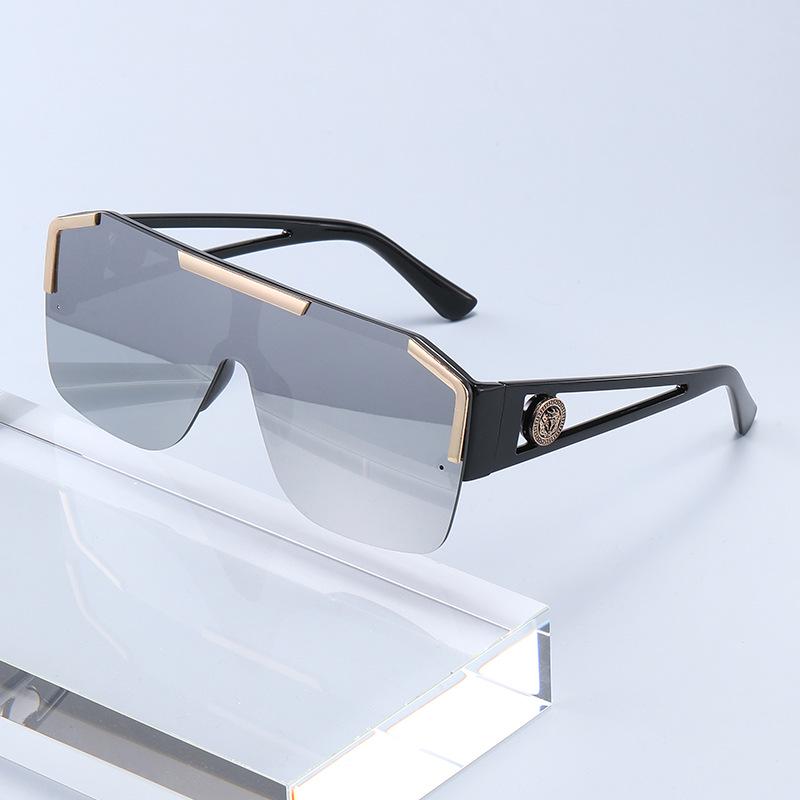 

Модные спортивные солнцезащитные очки с прозрачными линзами и большой оправой As Shown