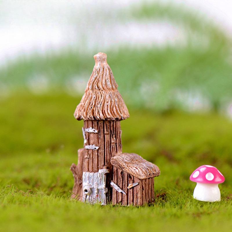 

Маленькие украшения для дома Деревенский бревенчатый дом Соломенная крыша Ретро Деревянная доска Замок Фон Украшение Домашние поделки Подарки Domed wooden house