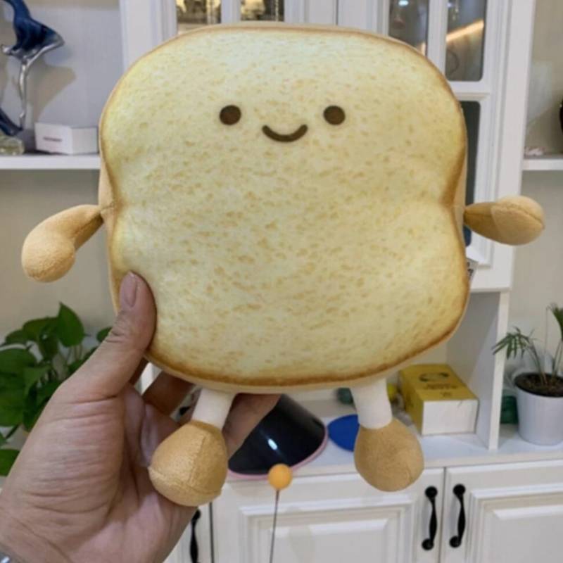 Toast Cute Bread Plush Doll Pillow With Expression Design For Gift Childrens