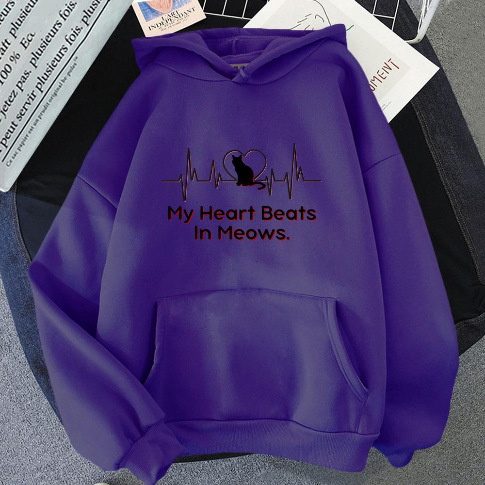 

My Heart Beats in Meows with Cat in Heart Hoodies Sushi Cats Pritned Sweatshirt Cartoons Men Sudaderas Funny Kpop Clothes 3XL
