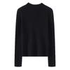 2026 Spring/Summer Wool Herringbone High Neck Knit Sweater