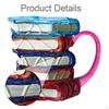 Books Stack Coffee Cup Accessories Colorful Reading Bookish Items Supplies for Book Lovers Writer