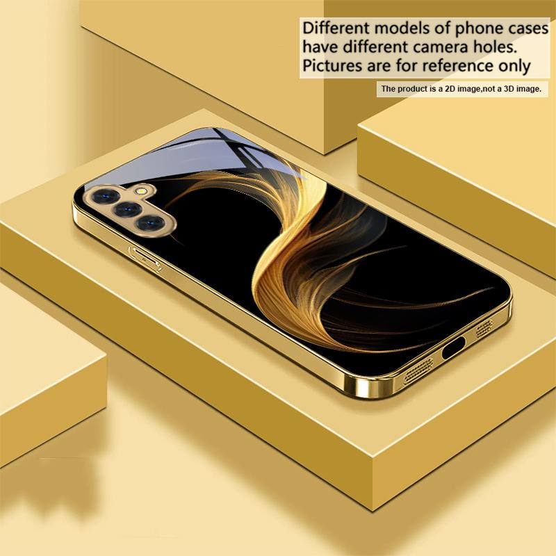 Schwebendes goldenes Band Für Samsung Galaxy S20 FE S21 S22 S23 Plus S24 Ultra 25Ultra S21+ S9+ S22Plus Goldene Glas-Handyhülle